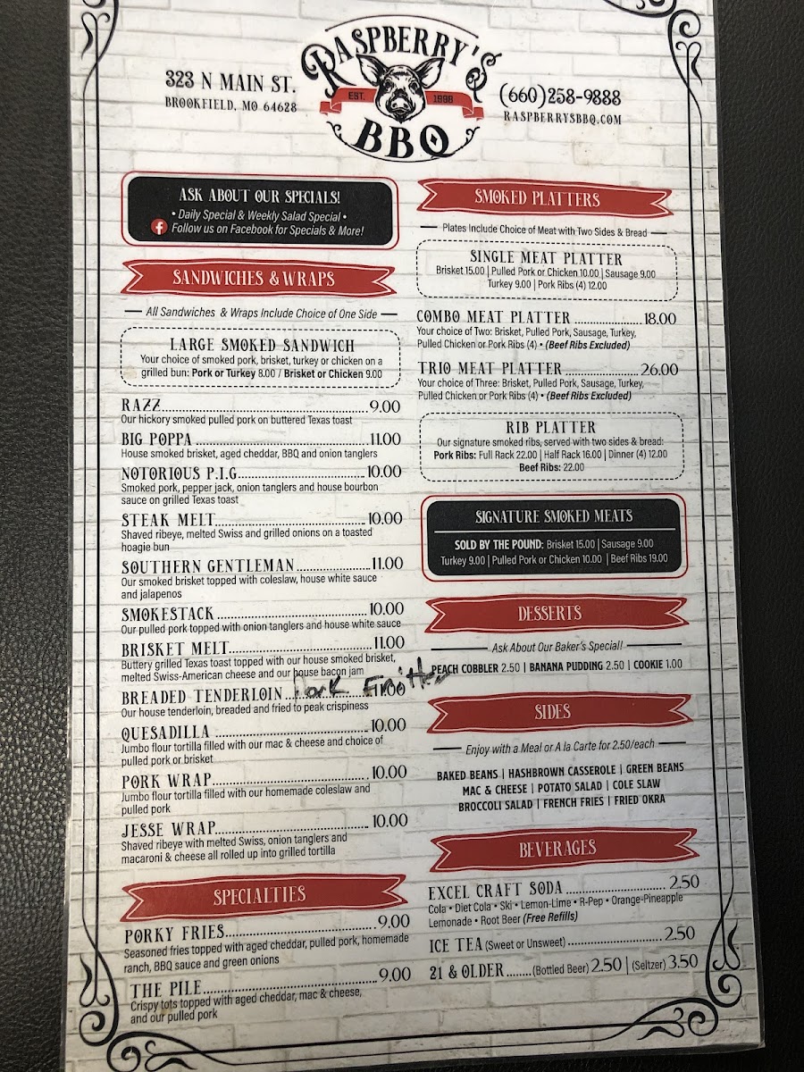 Menu Raspberry's Bbq-1