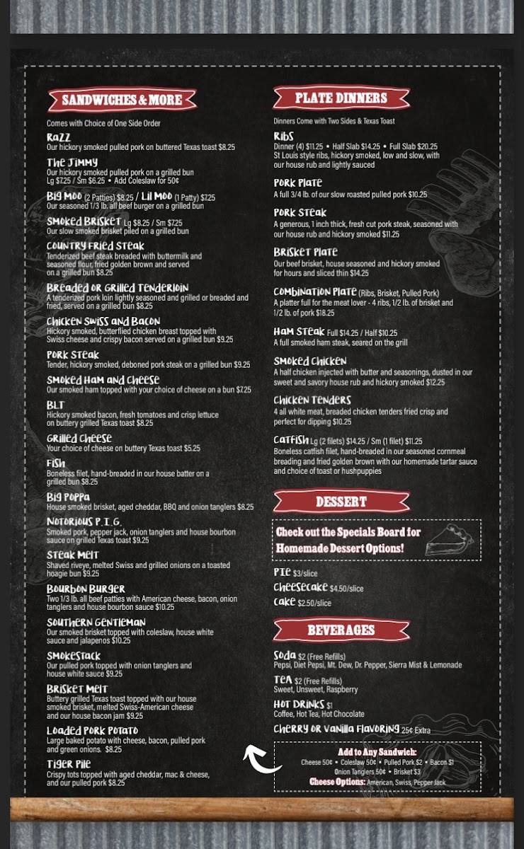 Menu Raspberry's Bbq-8