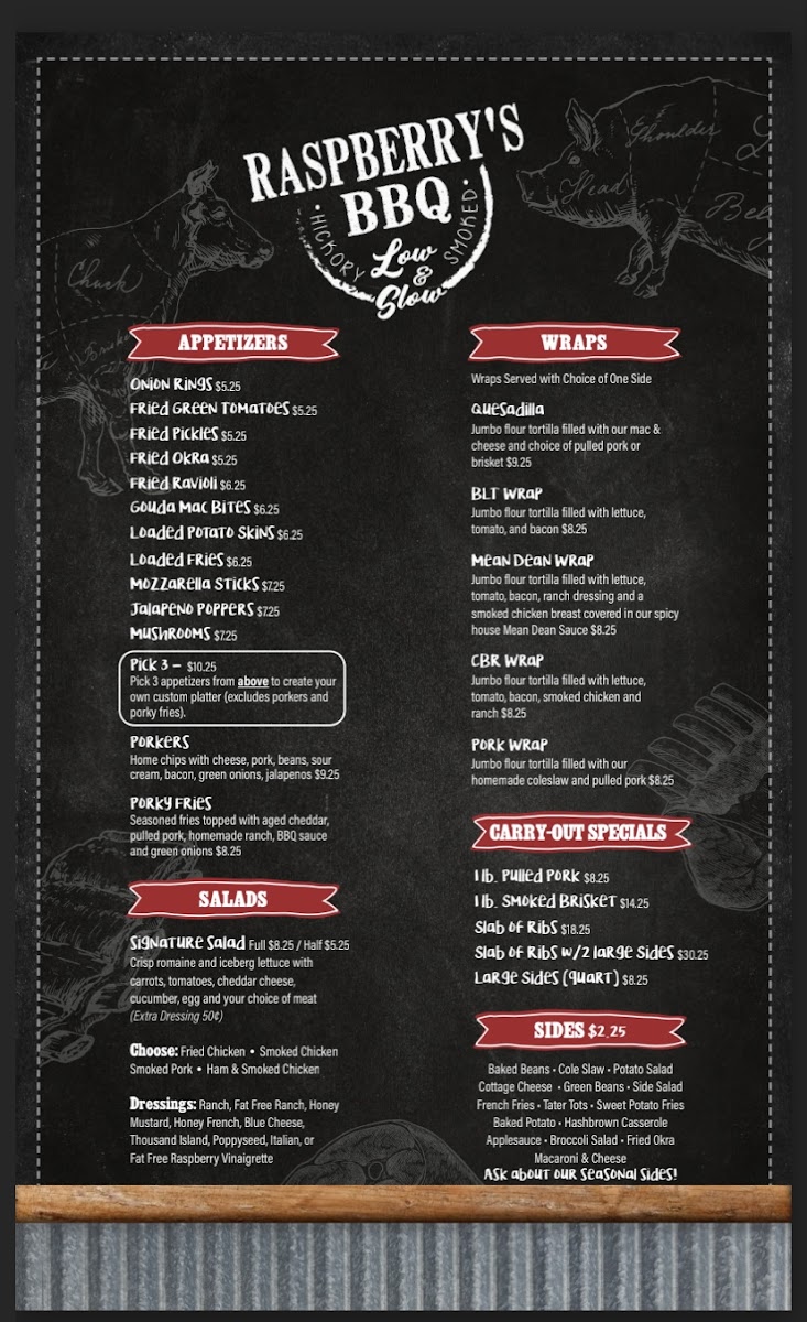Menu Raspberry's Bbq-9